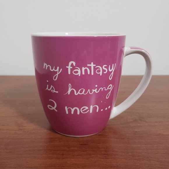 Cheeky Fun Mug Wendy Tancock Maroon & White Design My Fantasy Funny Joke Gag - Picture 1 of 6
